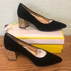 Pumps with glitter heels. Liz Claiborne.